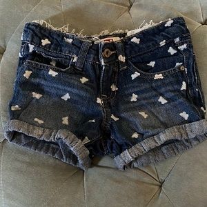 Butterfly Denim Little Girls Shorts